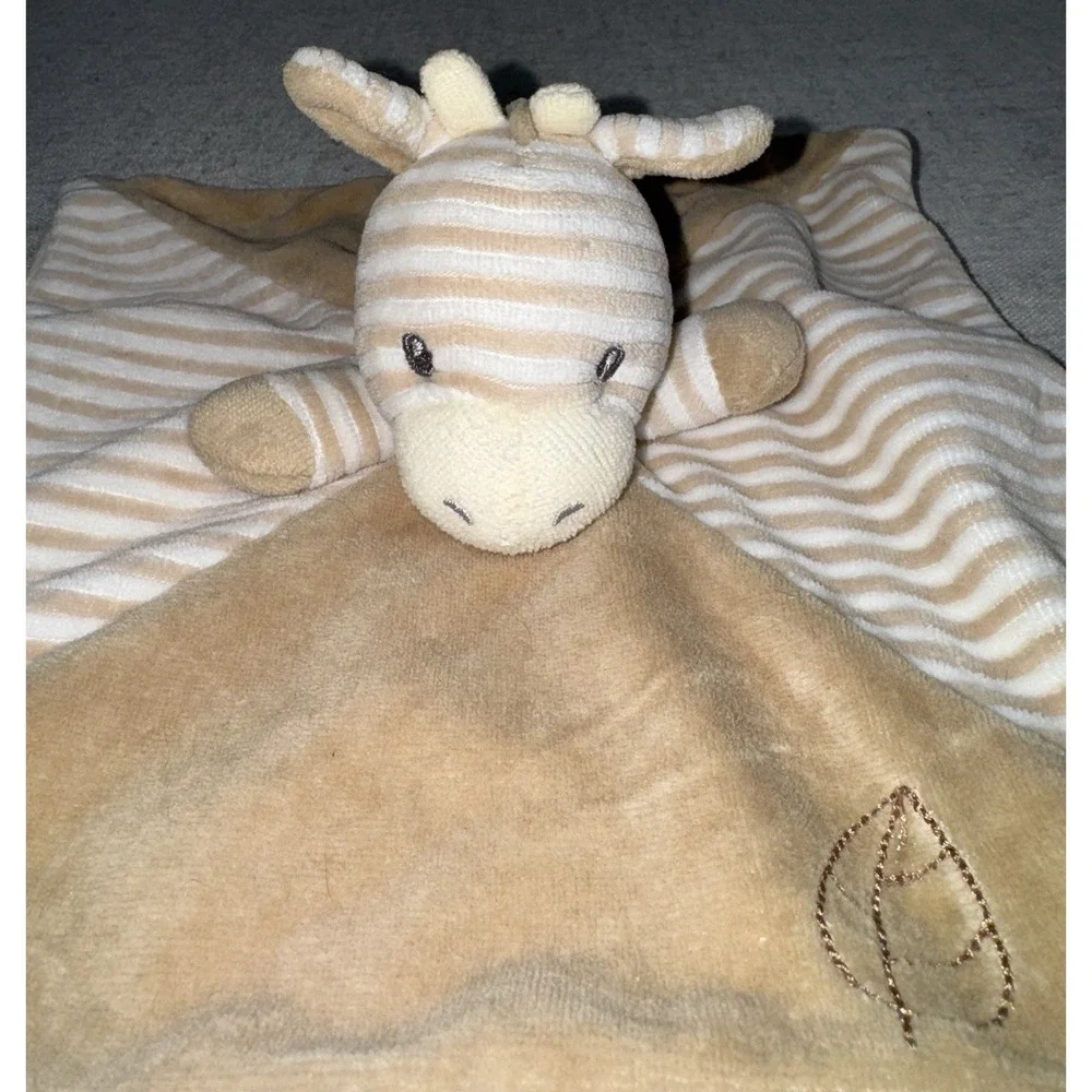 Ebba George Giraffe Luvster Plush Lovey Stripes Security Blanket Tan Baby